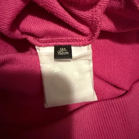 VERSACE Girl's Barocco Crop Hoodie Fuchsia Pink & Gold Yellow Jumper Baroque 12 - Picture 5 of 9